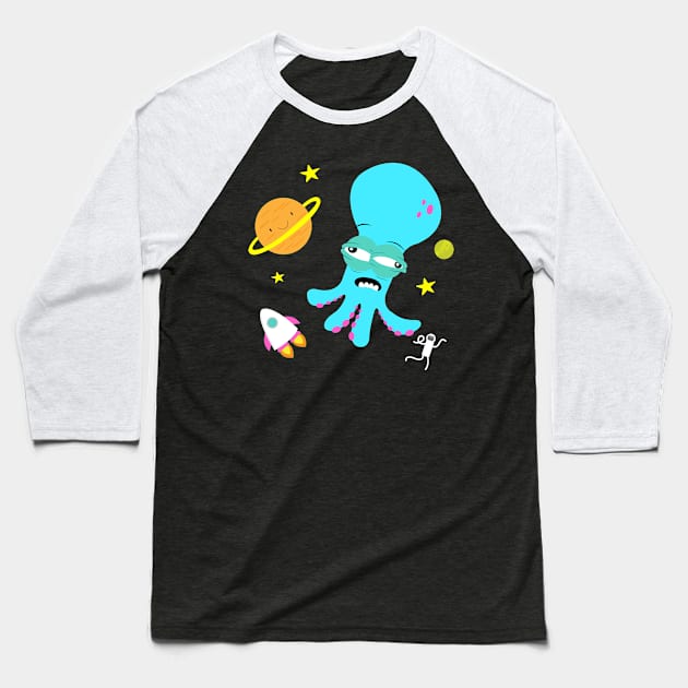 Space octopus Baseball T-Shirt by Namarqueza